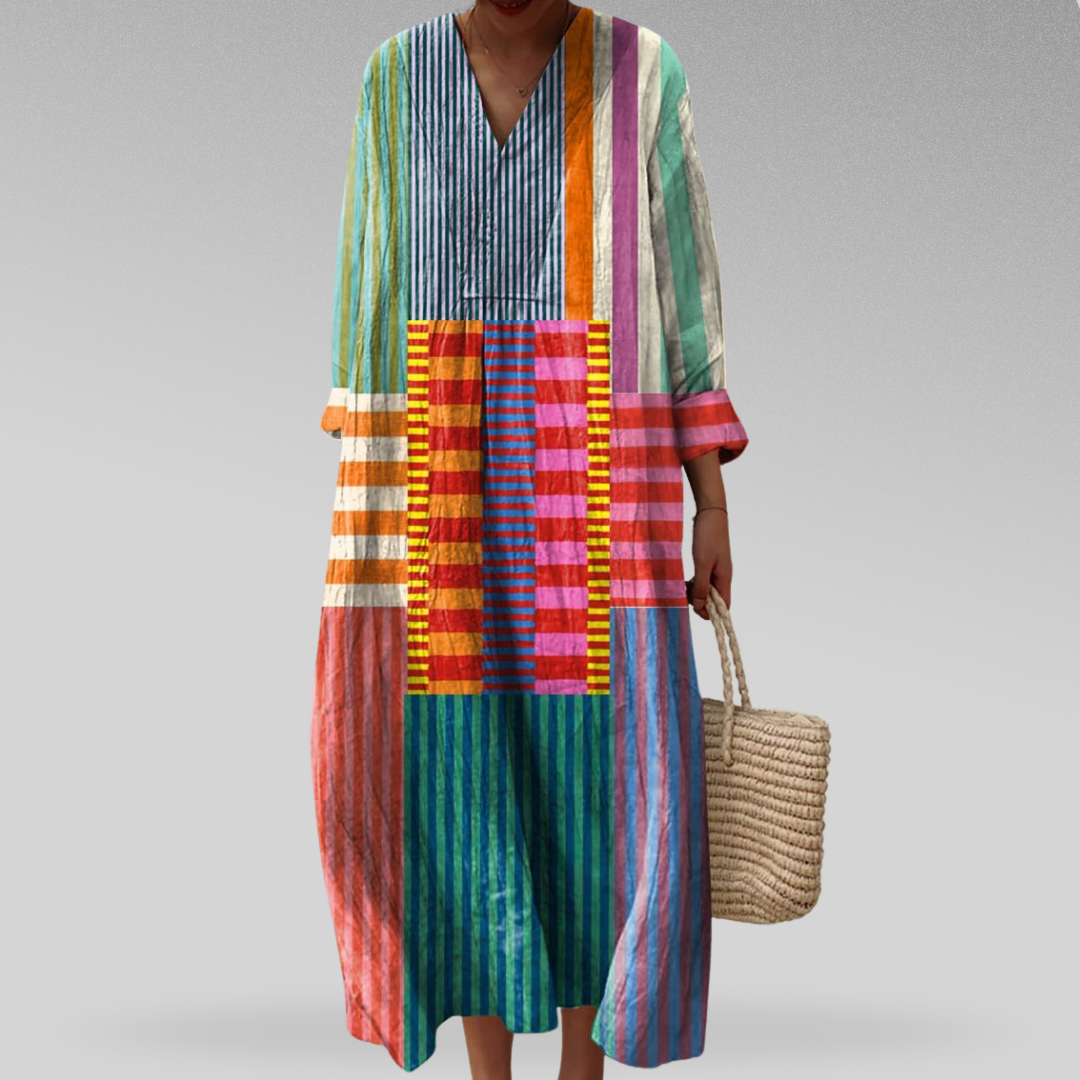 Eliza | Vibrant Patchwork Maxi Dress