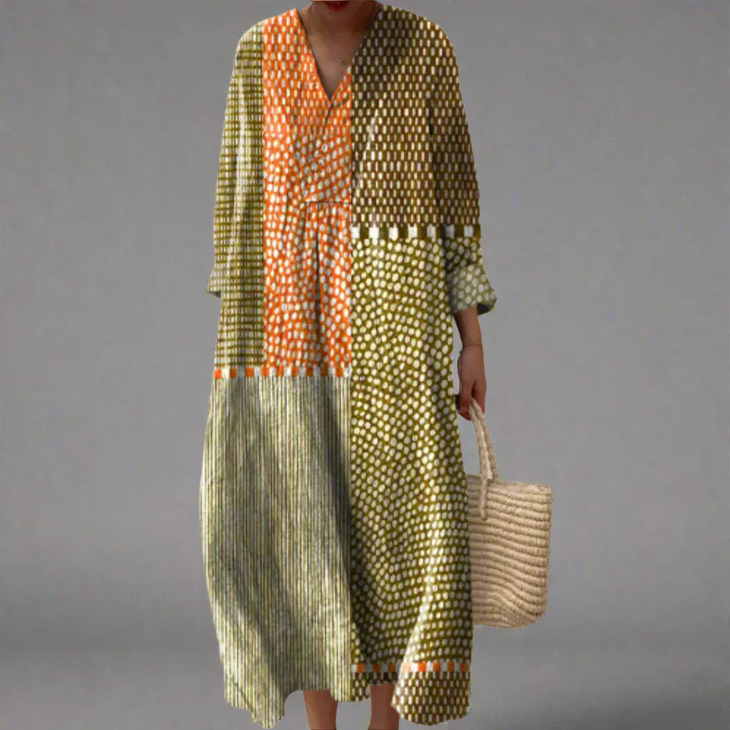 Elena | Patterned Midi Dress