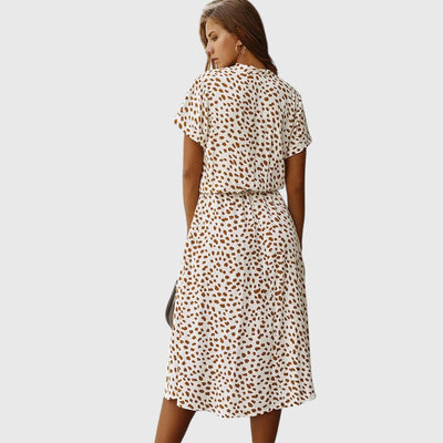 Eliza | Soft Spice Printed Midi Dress