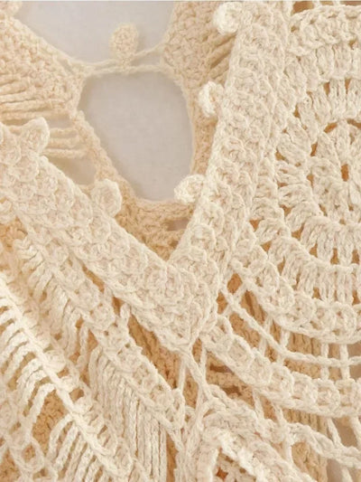 Isabelle | Boho Crochet Lace Fitted Maxi Dress