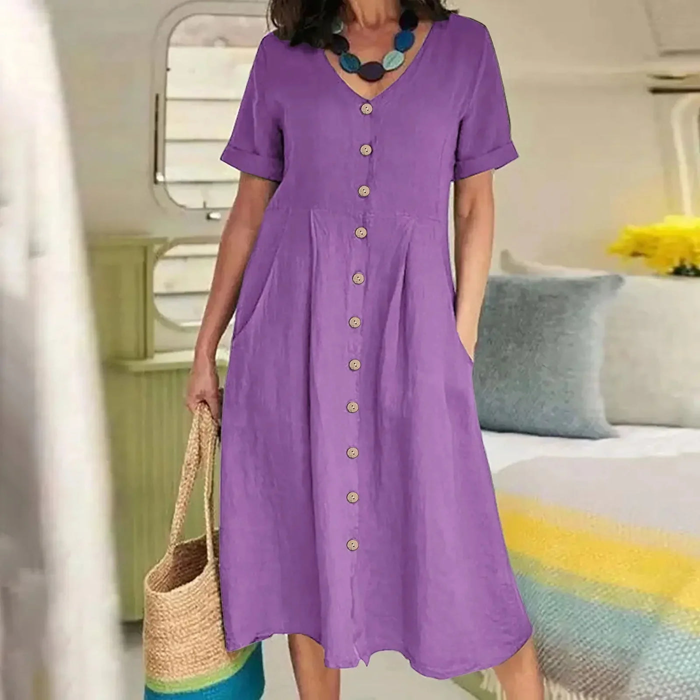 Harper | Button Summer Dress