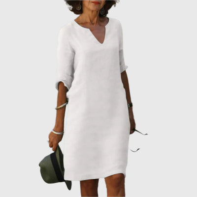 Diana | Teal Breeze V-Neck Shift Dress