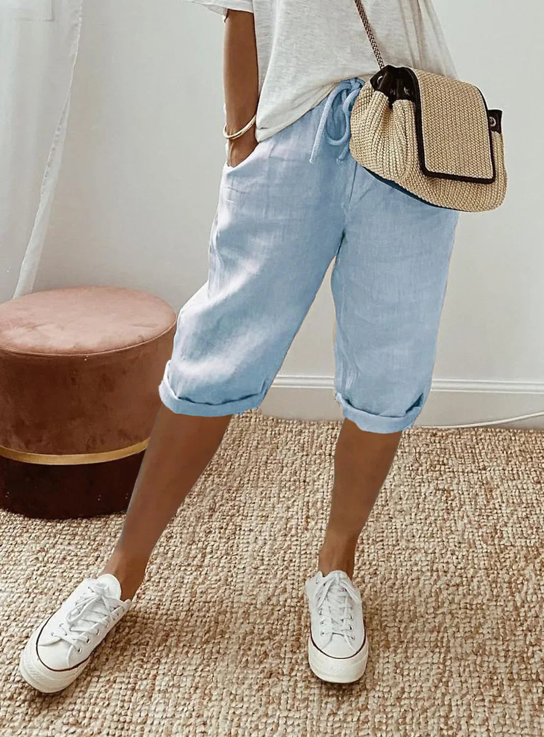 Isla | Relaxed Charcoal Drawstring Shorts