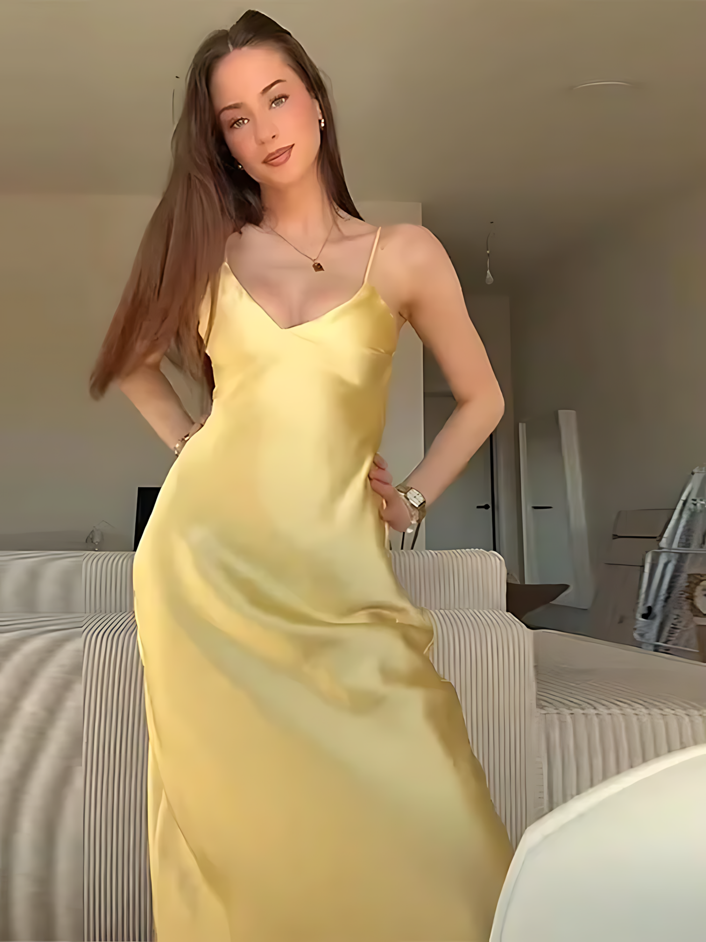Soleya | Satin Glow Midi Dress