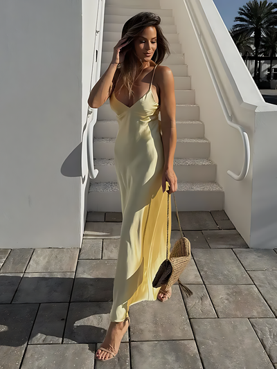 Soleya | Satin Glow Midi Dress