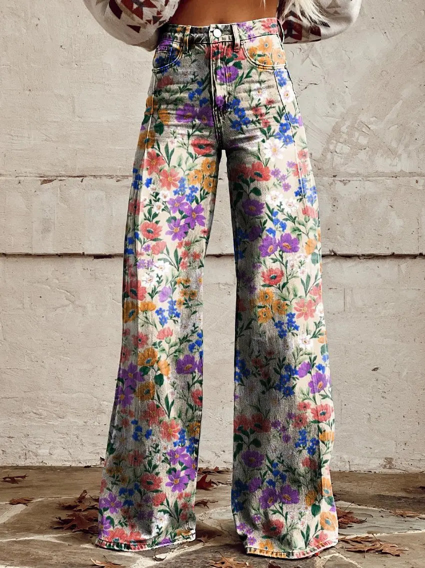 Talia | Tribal Print Wide-Leg Pants