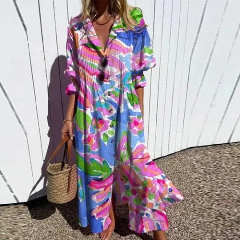 Beatrice | Colour Splash Boho Maxi Dress