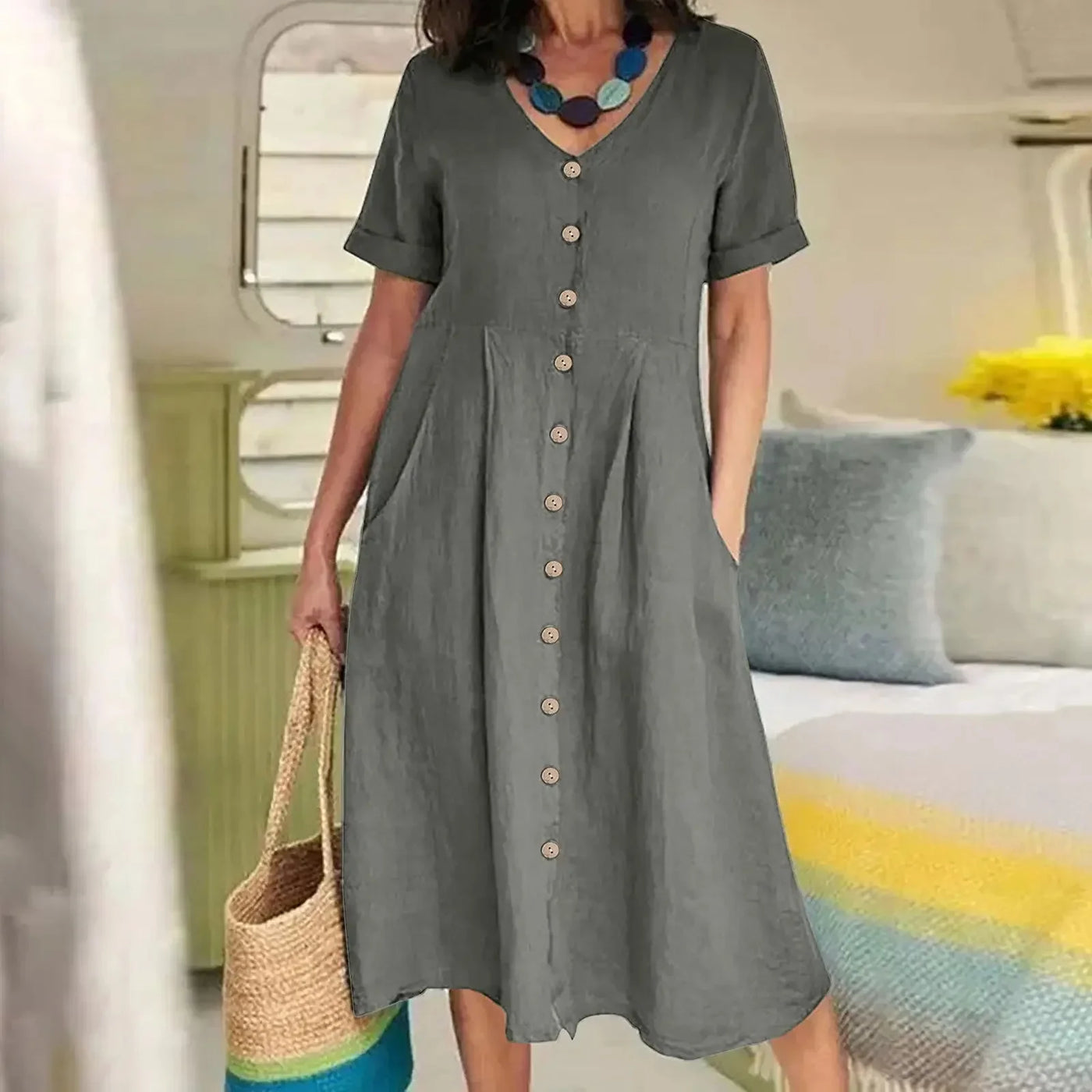 Harper | Button Summer Dress