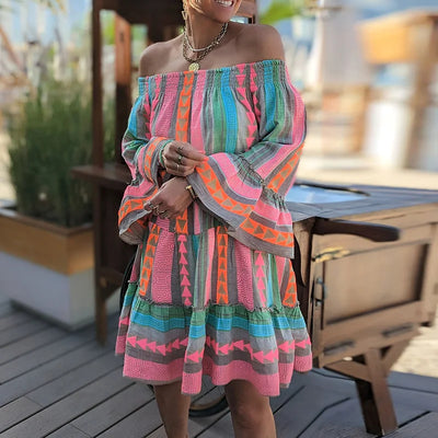 Isla | Boho Breeze Off-Shoulder Dress