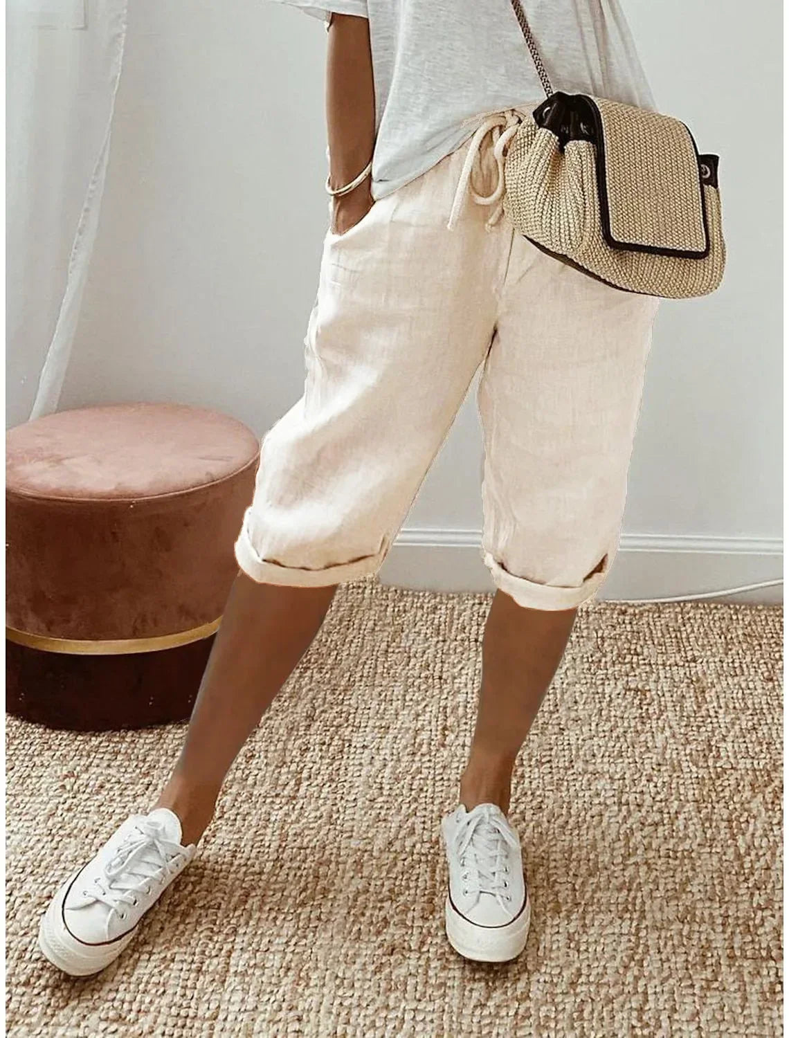 Isla | Relaxed Charcoal Drawstring Shorts