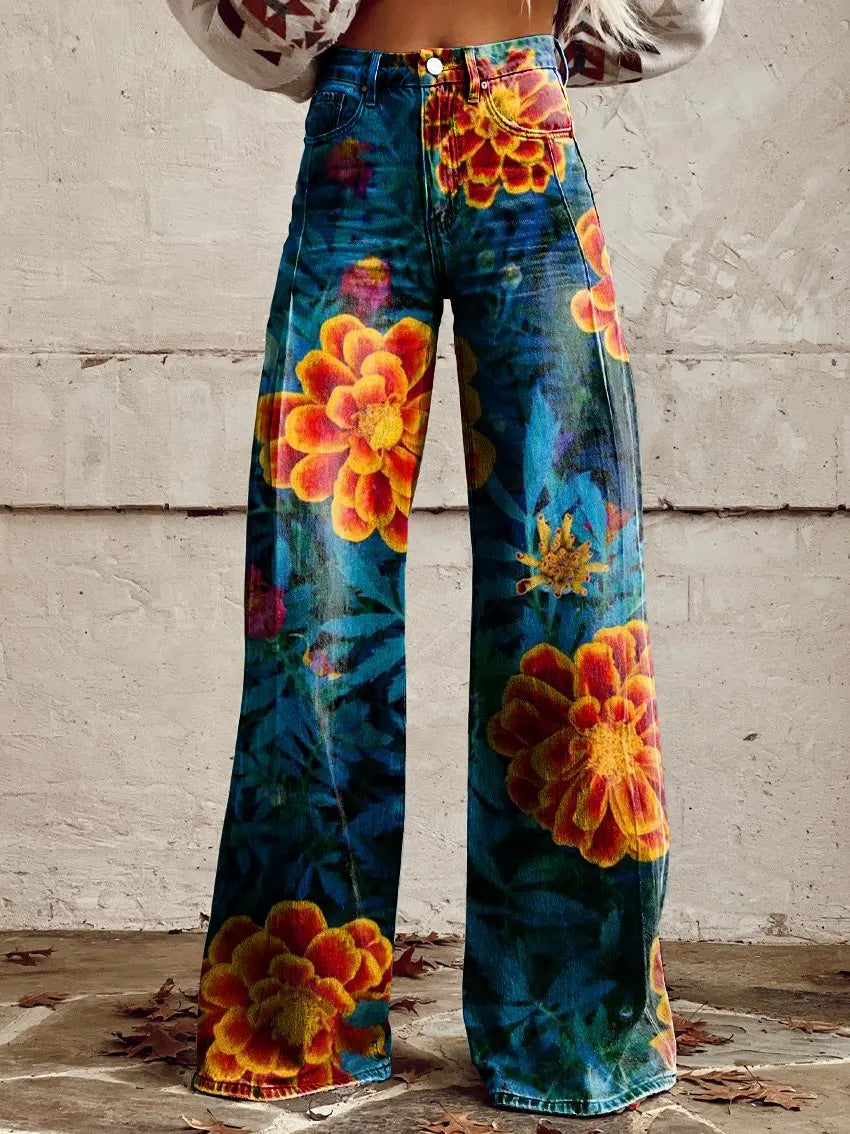 Talia | Tribal Print Wide-Leg Pants
