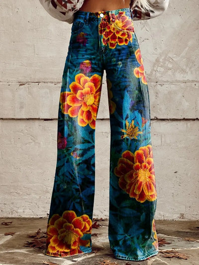 Talia | Tribal Print Wide-Leg Pants