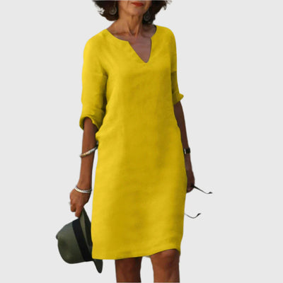 Diana | Teal Breeze V-Neck Shift Dress