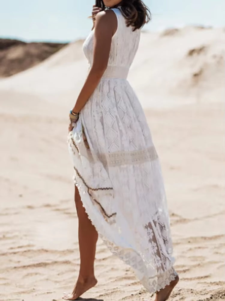 Amara | Boho Lace Desert Maxi Dress