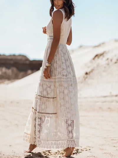 Amara | Boho Lace Desert Maxi Dress