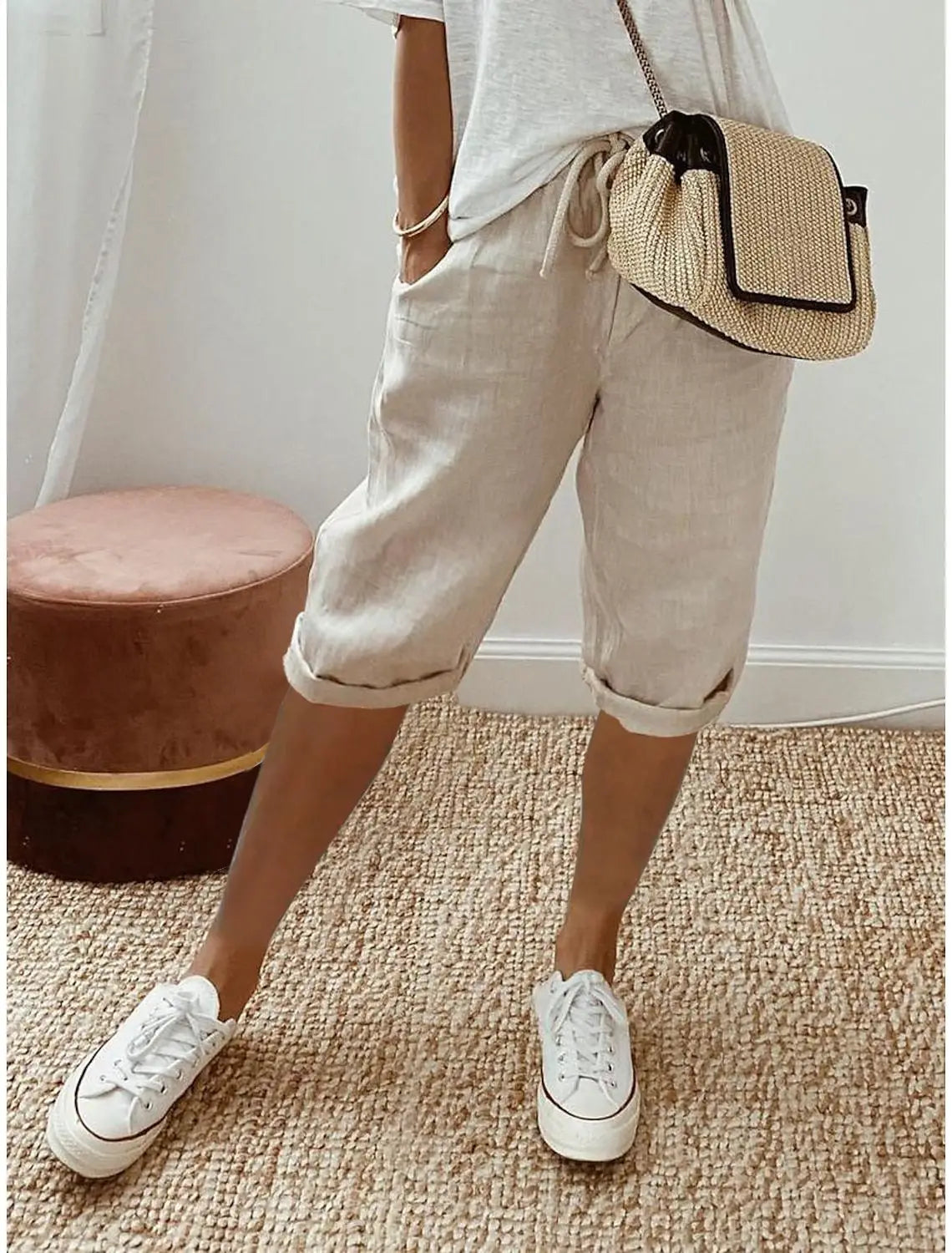 Isla | Relaxed Charcoal Drawstring Shorts
