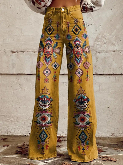 Talia | Tribal Print Wide-Leg Pants