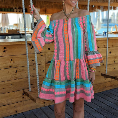 Isla | Boho Breeze Off-Shoulder Dress