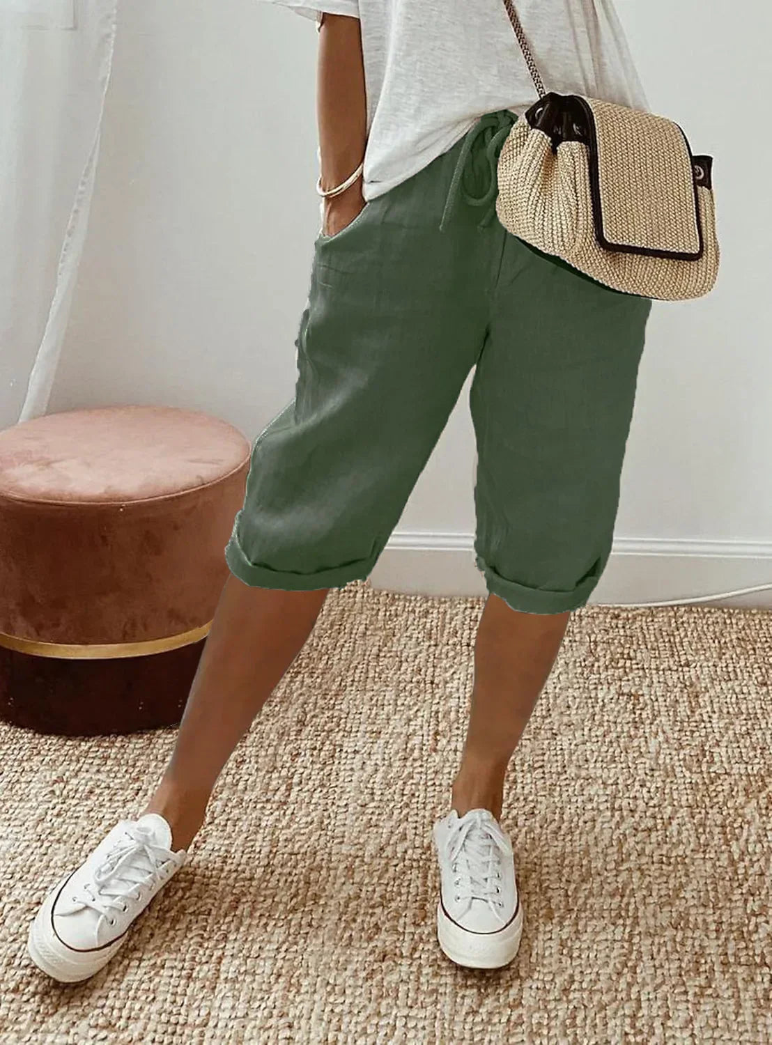 Isla | Relaxed Charcoal Drawstring Shorts