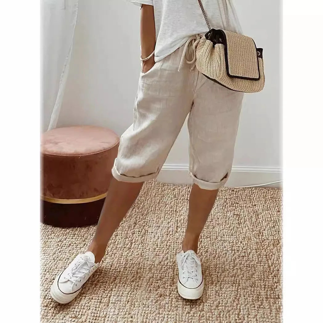 Isla | Relaxed Charcoal Drawstring Shorts
