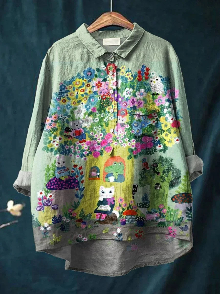 Eden | Enchanted Forest Animal Print Blouse