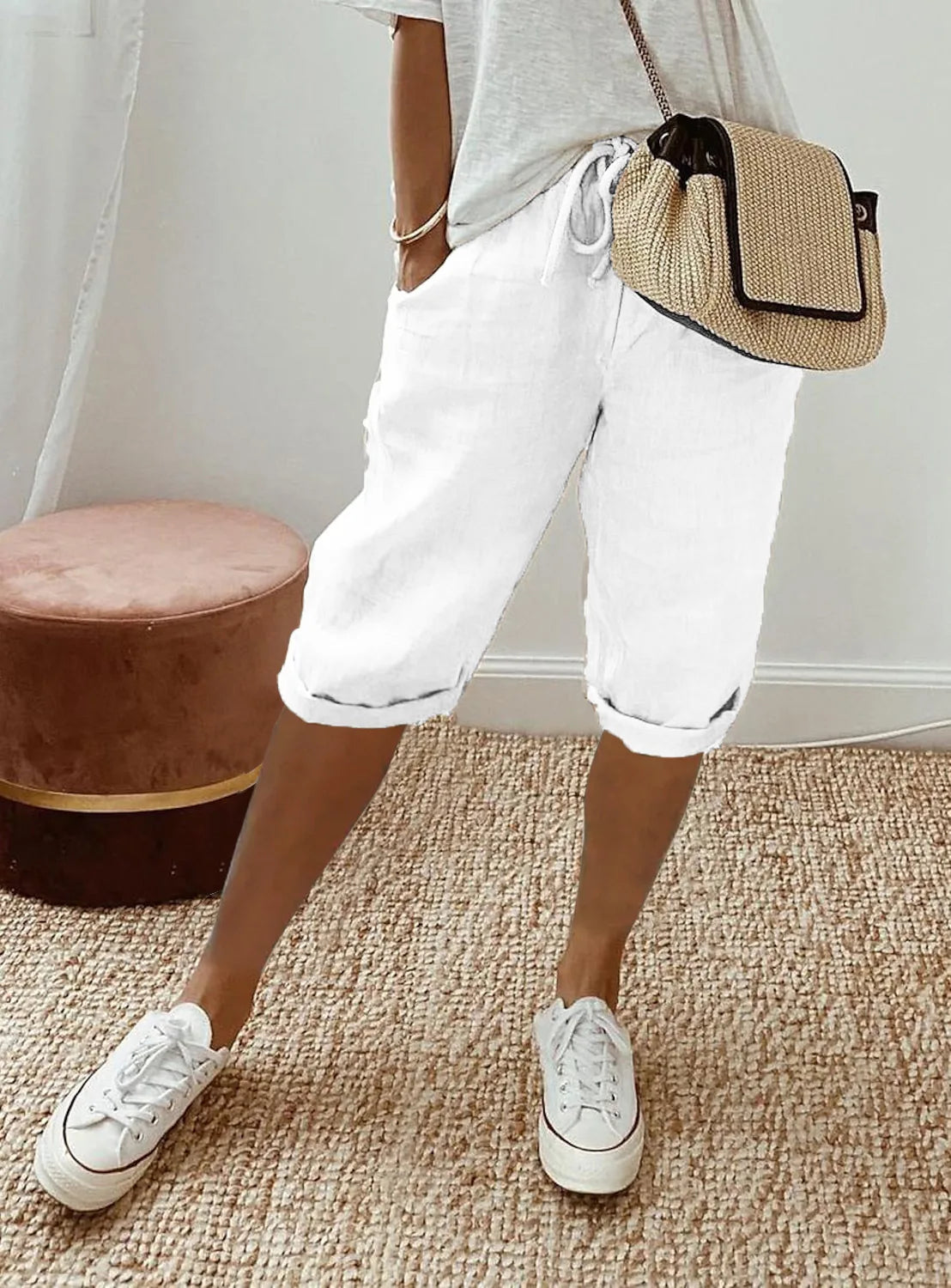 Isla | Relaxed Charcoal Drawstring Shorts