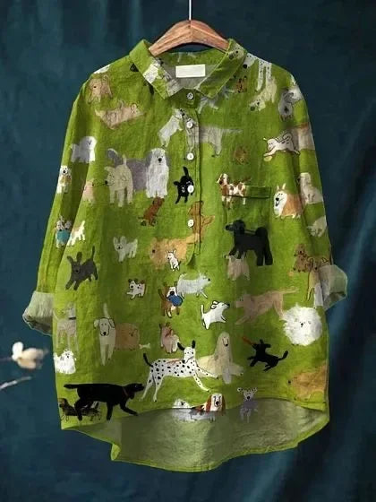 Olive | Dog Lover’s Linen Shirt