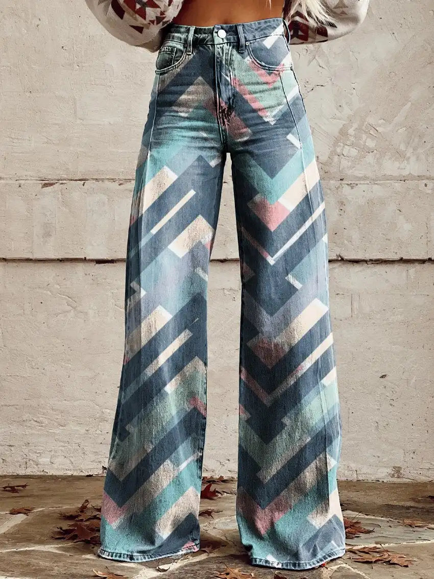 Talia | Tribal Print Wide-Leg Pants