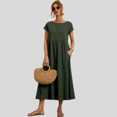 Maelis | Loose Cotton-Linen Pocket Dress