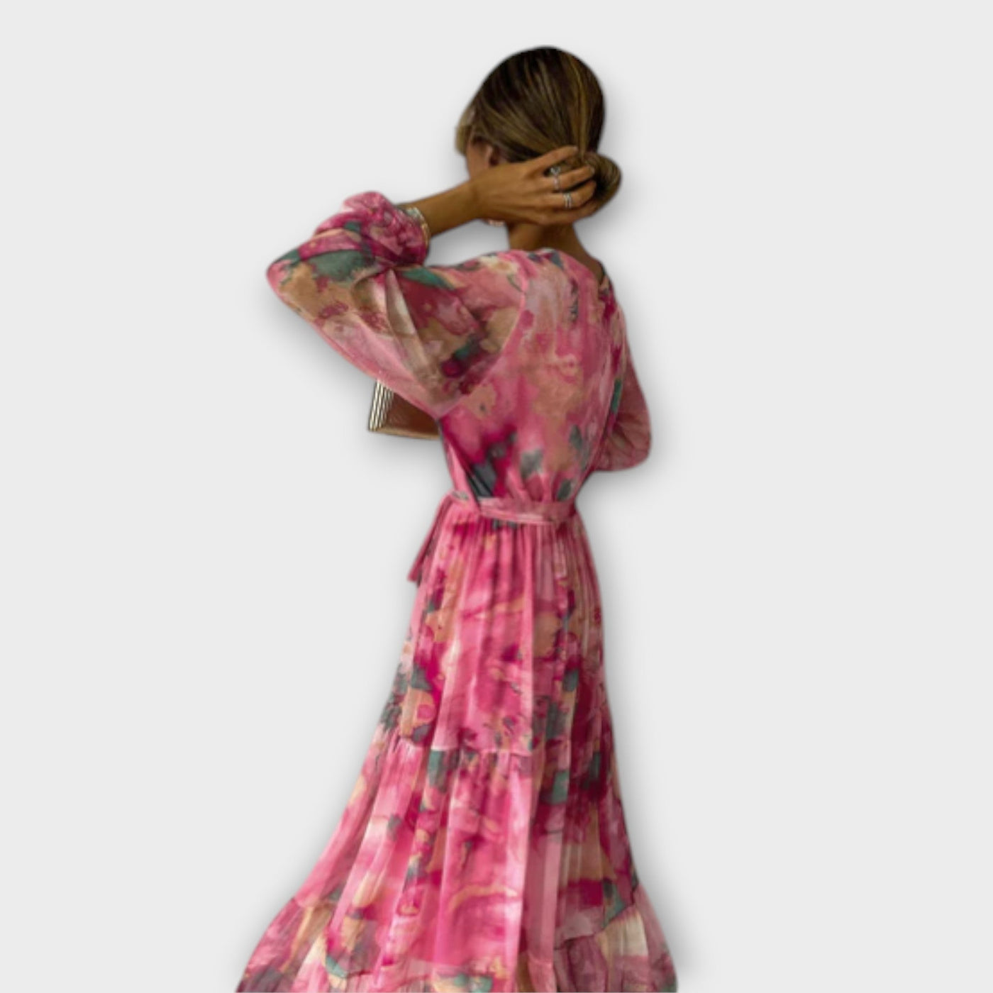 Evelyn | Watercolor Print Maxi Dress