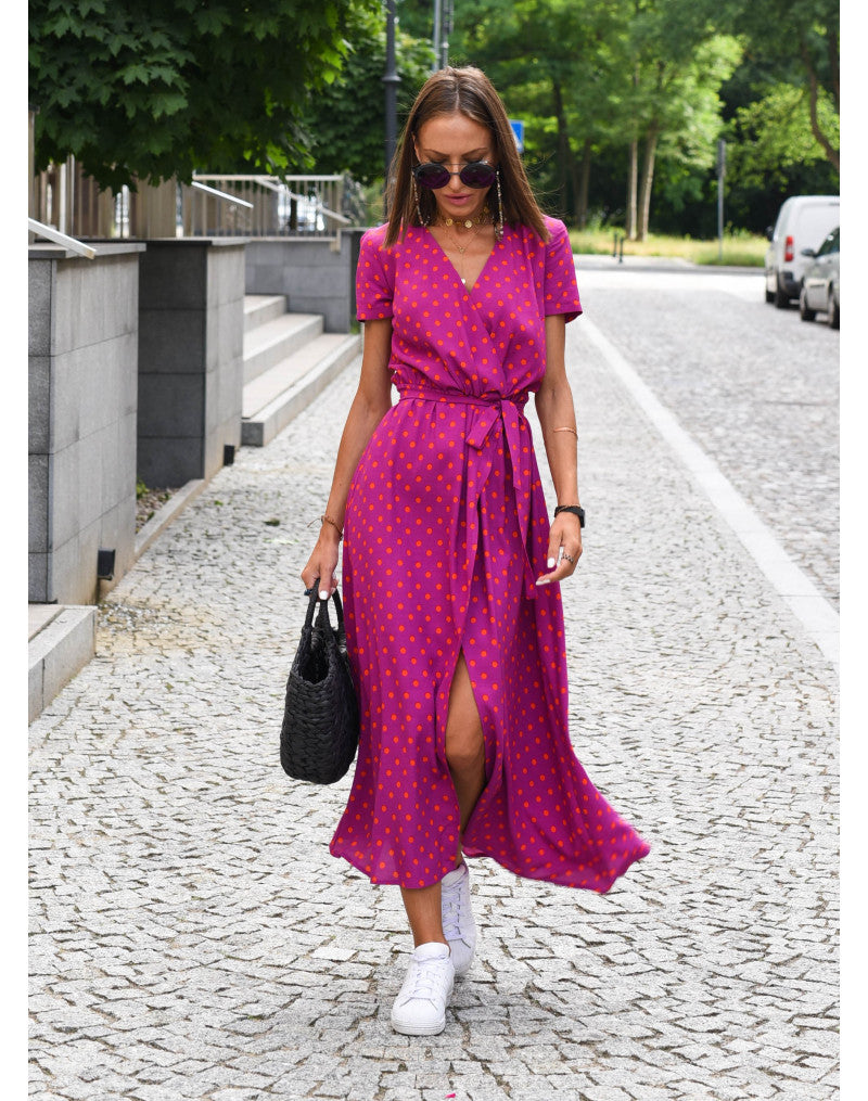 Freya | Bold Blossom Tie-Waist Midi Dress