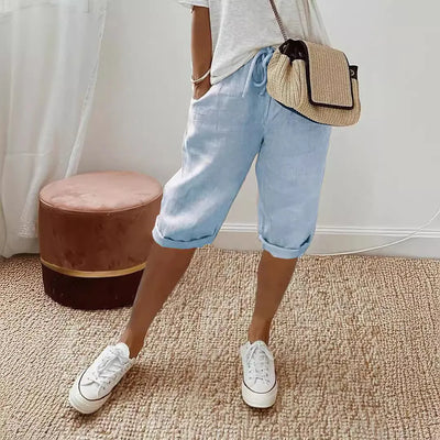 Isla | Relaxed Charcoal Drawstring Shorts