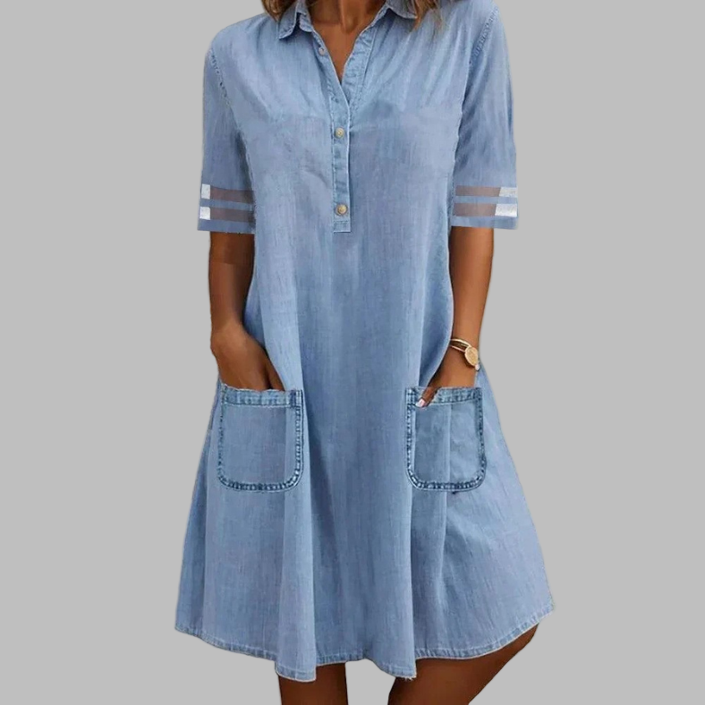 Jill | Denim Mini Dress With Pockets