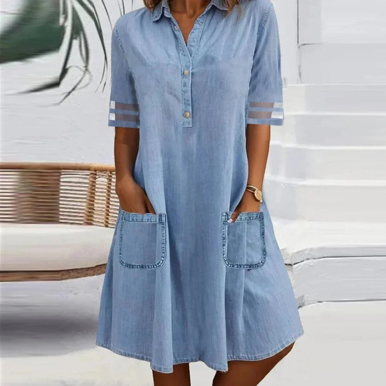 Addison | Light Denim Pocket Shirt Dress