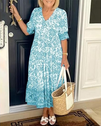 Arias | V-Neck Bohemian Dress