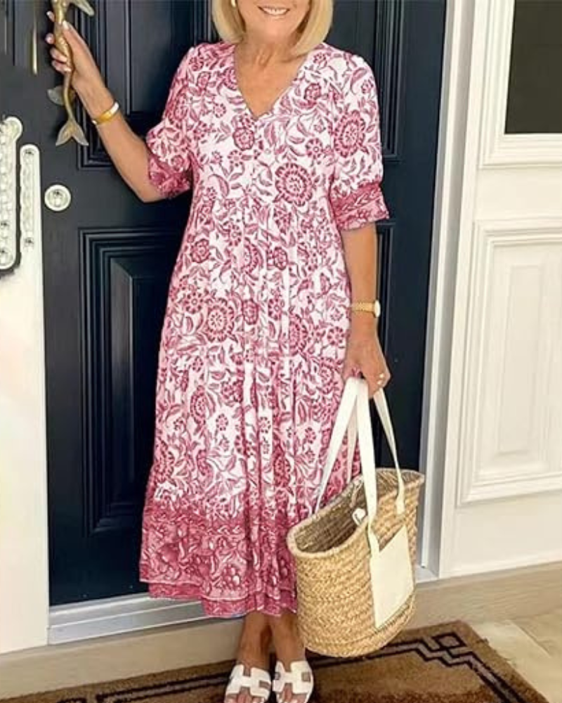 Arias | V-Neck Bohemian Dress
