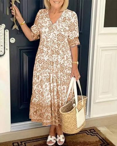 Arias | V-Neck Bohemian Dress