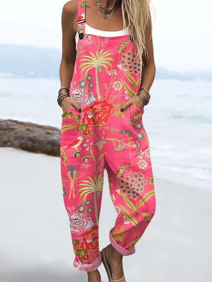 Delilah | Tropical Bloom Statement Overalls