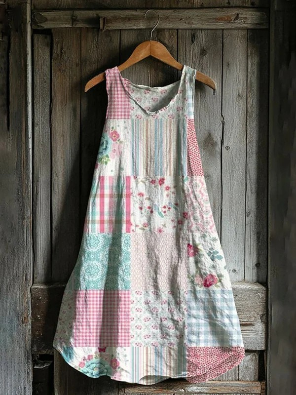 Iris | Retro Bloom Geo Dress