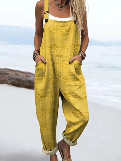 Fern | Retro Green Sunburst Overalls