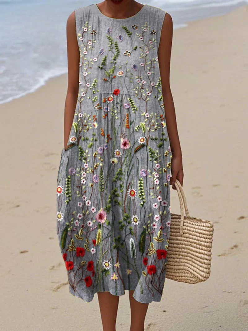Poppy | Meadow Bloom Sleeveless Midi Dress