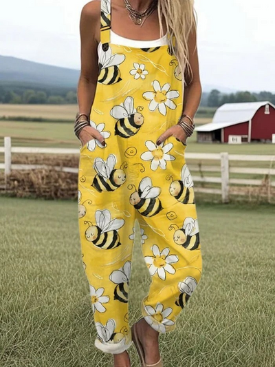 Bea | Busy Bee Mustard Overalls