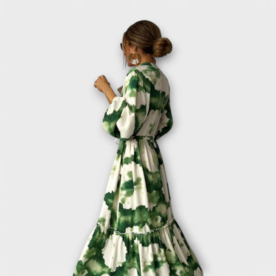 Melina | Long Sleeve Green Maxi Dress