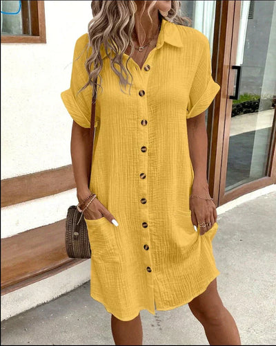 Lottie | Crisp White Button-Down Shirt Dress