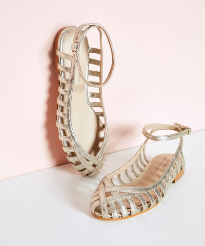 Myra | Woven Ballet Flats with Strap