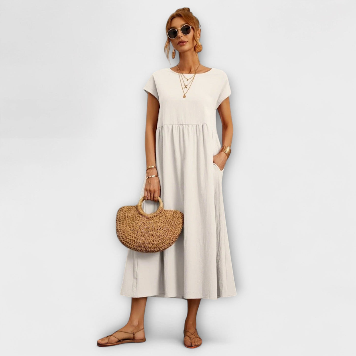 Zinnia | Serene Floral Maxi Dress