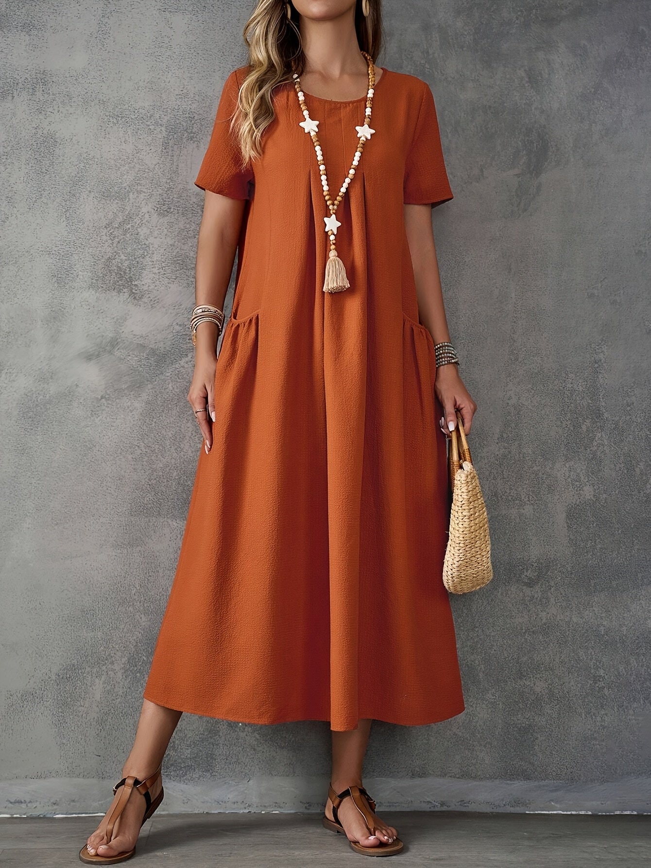 Talia | Casual Pocket Long Skirt Dress