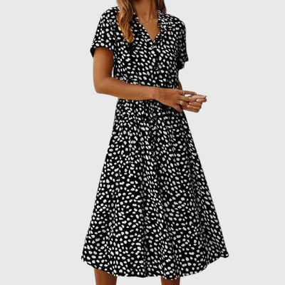Eliza | Soft Spice Printed Midi Dress
