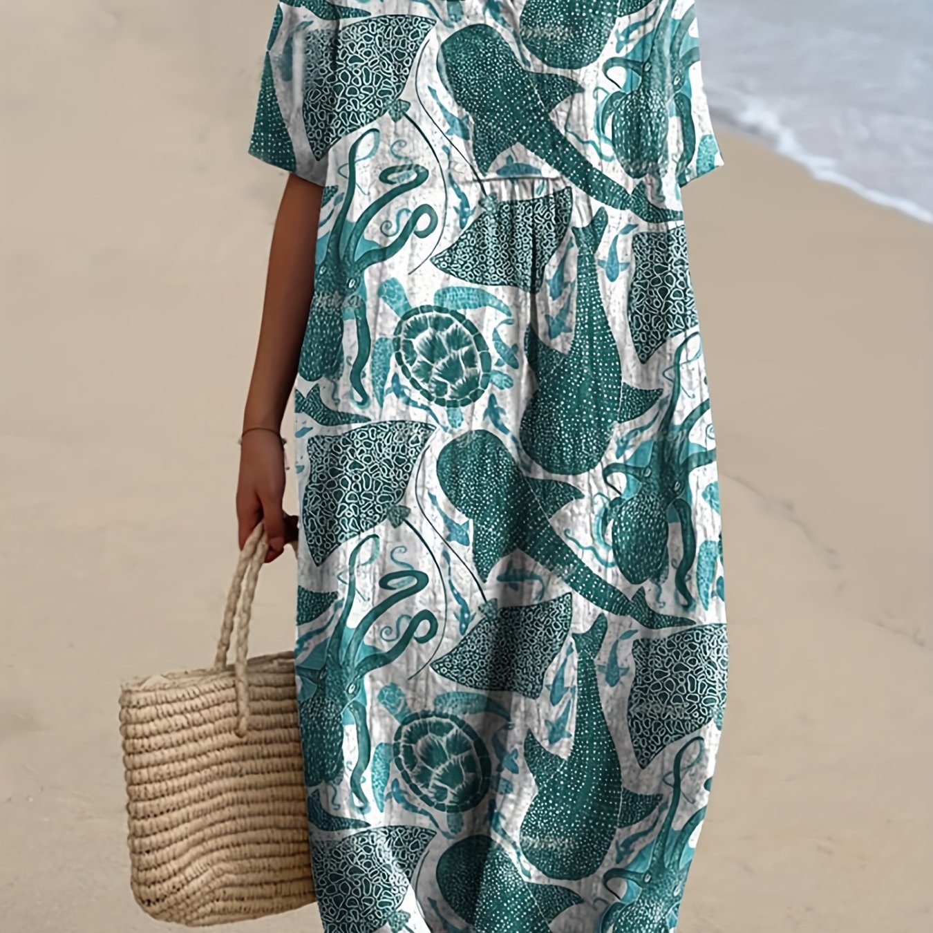 Cleo | Sea Creature Print Relaxed Midi Dress
