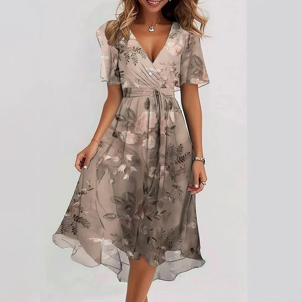 Sienna | Vivid Abstract Wrap Midi Dress